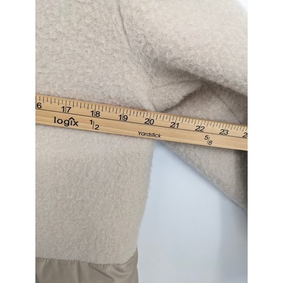 Seventy Sergio Tegon Wool Coat Womens 46 Beige Alpaca Mohair‎ Down Filled Jacket - Picture 11 of 12